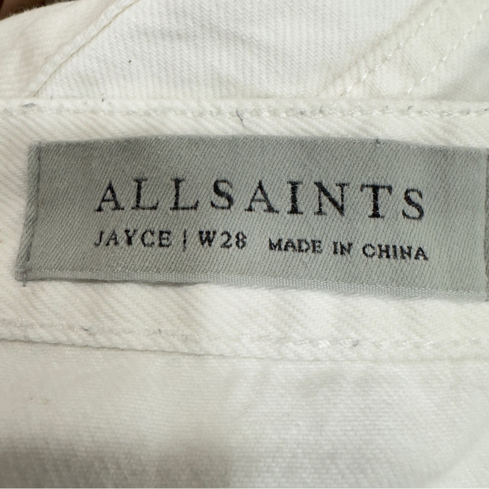 AllSaints Jeans women’s 100% cotton non stretchy Jayce White Denim size 28 - Picture 6 of 13